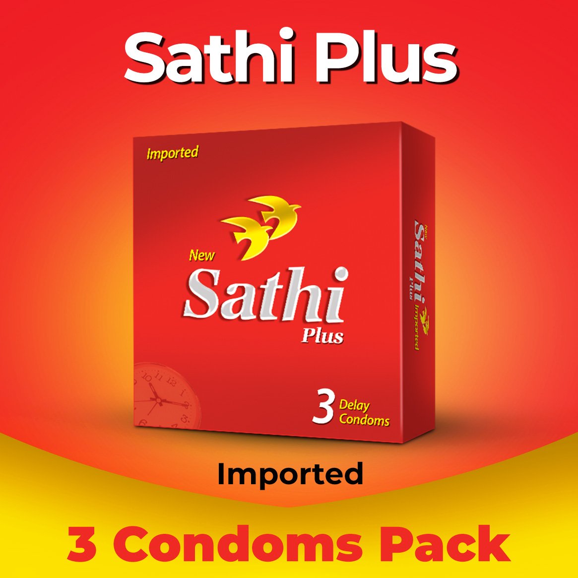 Sathi Plus Delay Condom (Pack of 3)